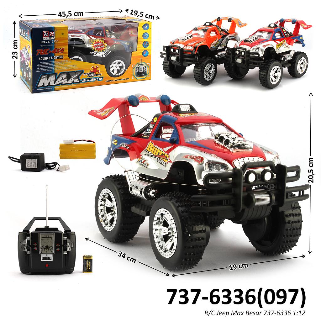 R/C Mobil Jeep 4WD 1:12 Charge + Charger Lampu Max 40 MHz 4 Channel Box Window @12
