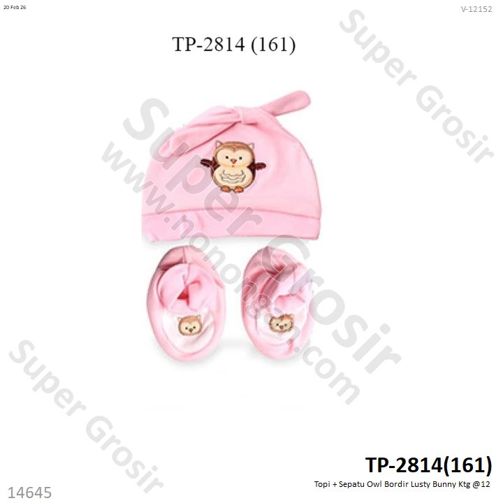 Topi + Sepatu Owl Bordir Lusty Bunny Ktg @12