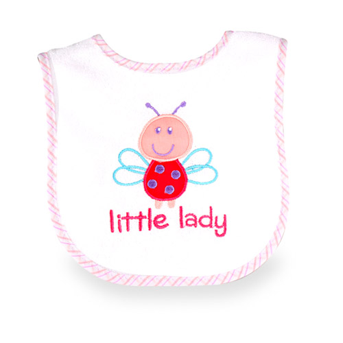 Baby Bib With Embroidery, Little Lady - 1016