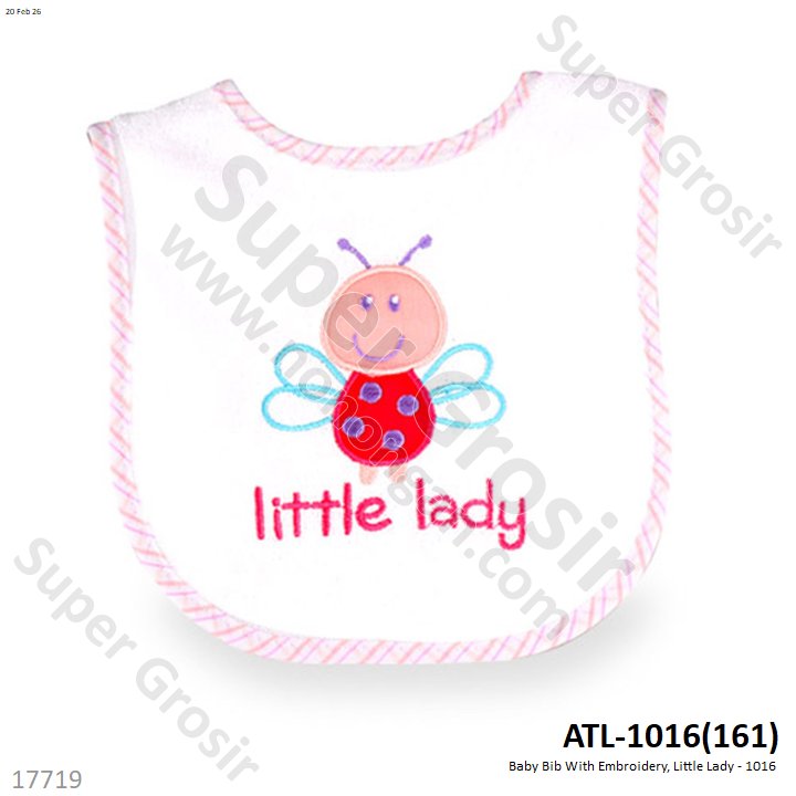 Baby Bib With Embroidery, Little Lady - 1016