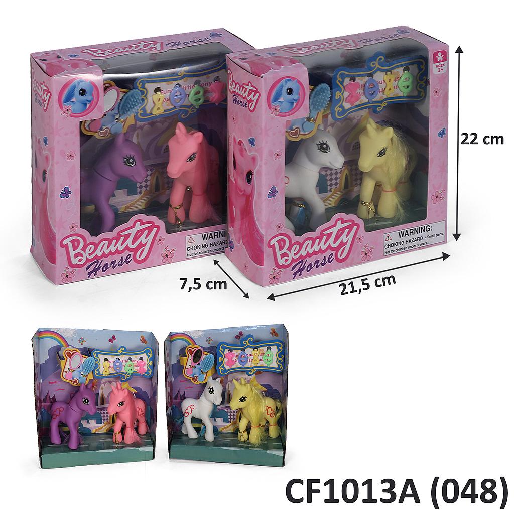 Action Figure Kuda Poni 2 Pcs dan Acc Beauty Horse Box Window @72