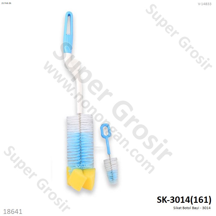 Sikat Botol Bayi Lurus Kepala Spons Press