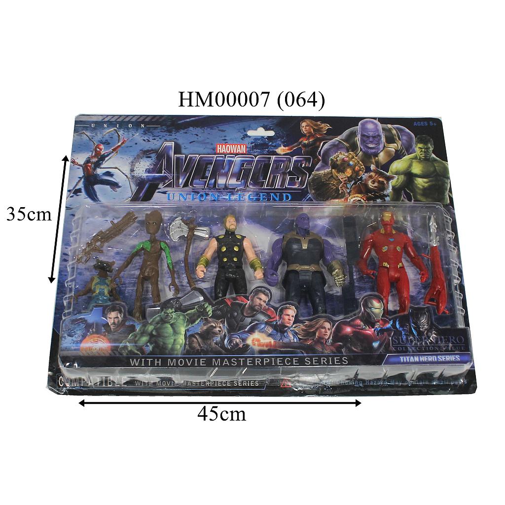 Action Figure Avengers 4 Pcs + Senjata B/O Lampu 16 cm Avcngcrs Union Legend 3 Variasi 1 Inner 24 Pcs Press @48