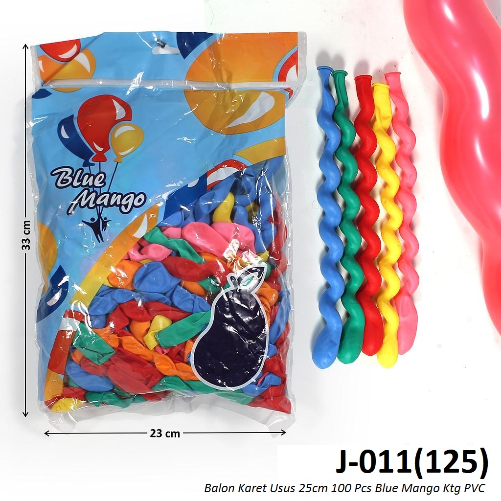 Balon Karet Usus 100 Pcs 25 cm Blue Mango Ktg PVC @200