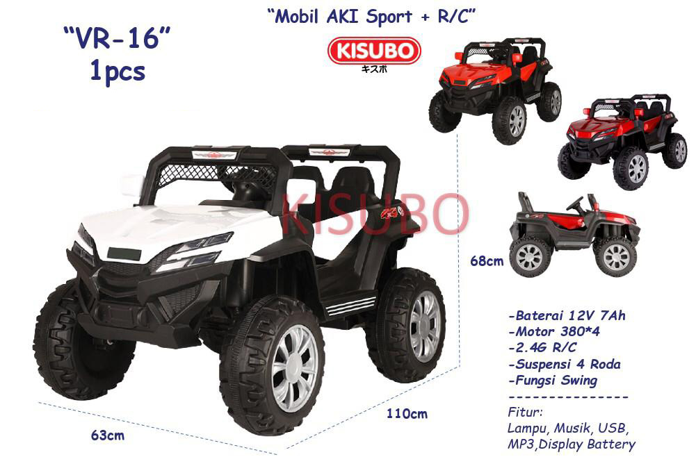 Mobil Aki Jeep Sport Putih Box @1