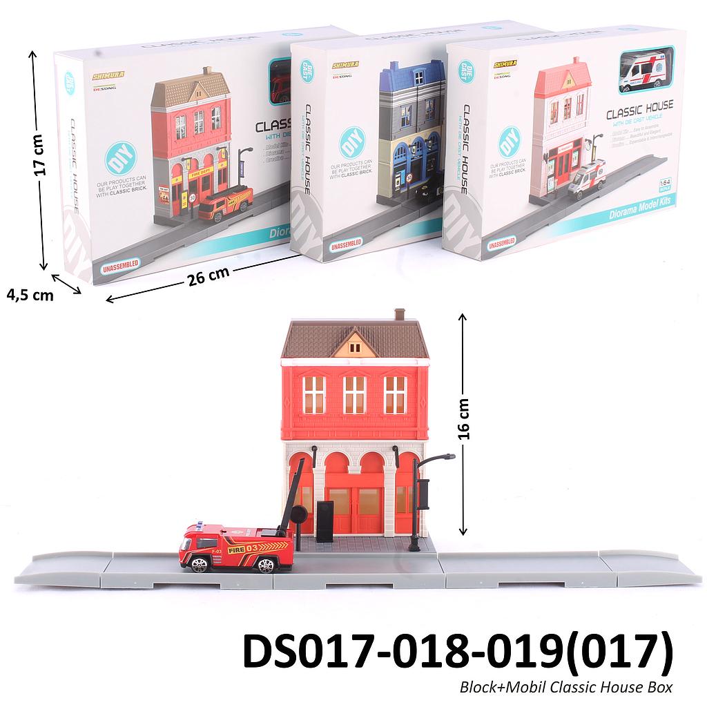 Block Rumah + Mobil Classic House Box Window @72