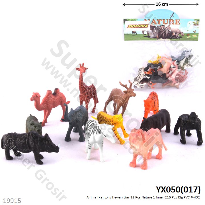 Hewan Liar Set 12 Pcs Nature 1 Inner 216 Pcs Ktg PVC @432