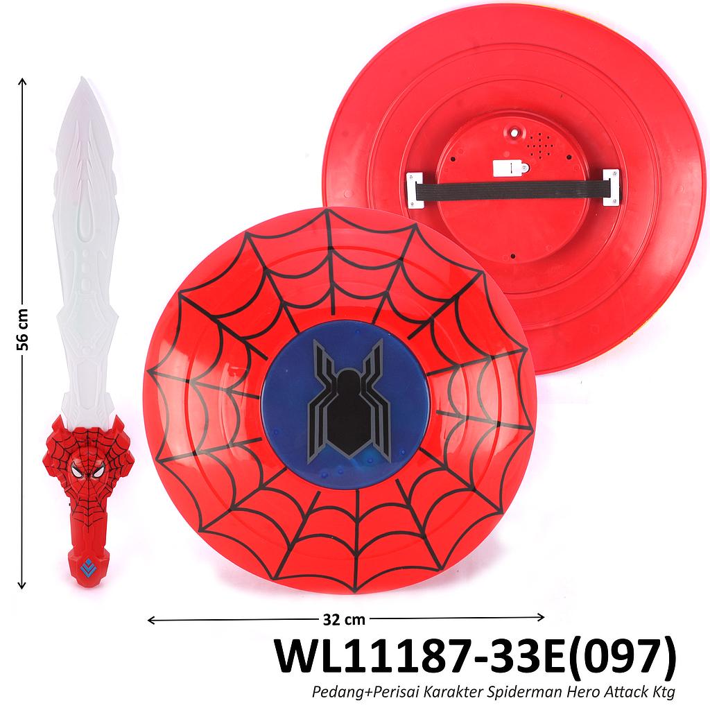 Pedang B/O + Tameng B/O Karakter Spiderman Hero Attack Ktg @24