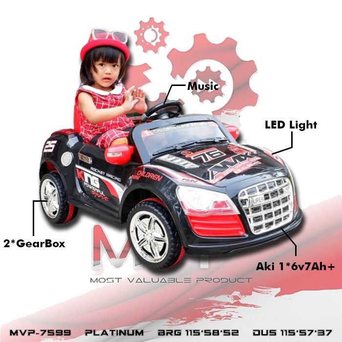 Mobil Aki Platinum Hitam Lampu Musik Lagu + Remote 49 Mhz Platinum Box @1