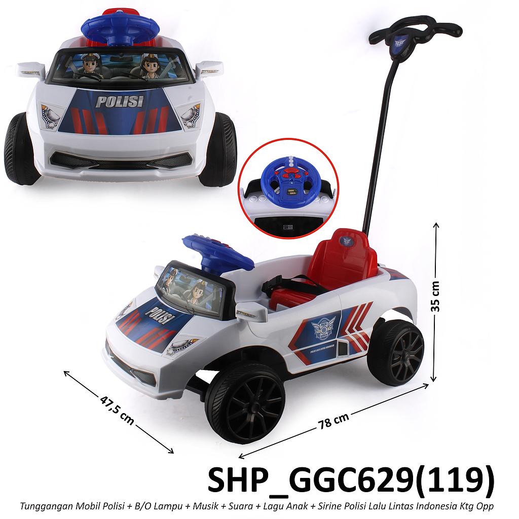Tunggangan Dorong Mobil Polisi B/O Lampu Musik Suara Lagu Anak Sirine Polisi Ktg Opp @4