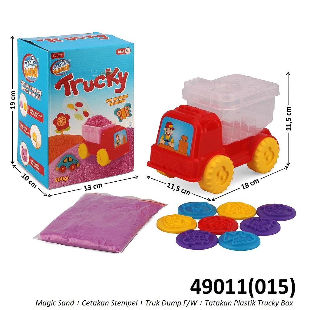 Magic Sand Set Cetakan Stempel dan Truk Dump F/W Trucky Box @48