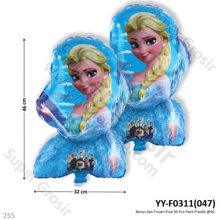 Balon Gas Frozen Elsa 50 Pcs Pack Plastik @60