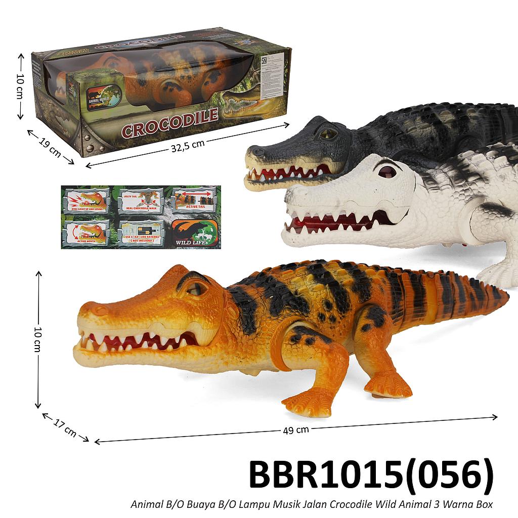 Hewan Buaya B/O Jalan Musik Lampu Crocodile Wild Animal 3 Warna Box @36
