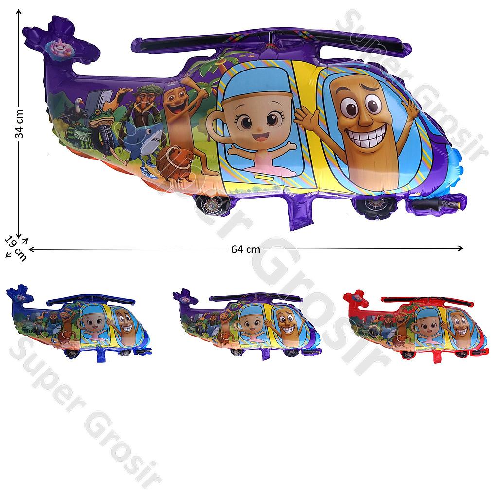Balon Gas Helikopter Gambar Karakter 50 Pcs Pack Plastik @60