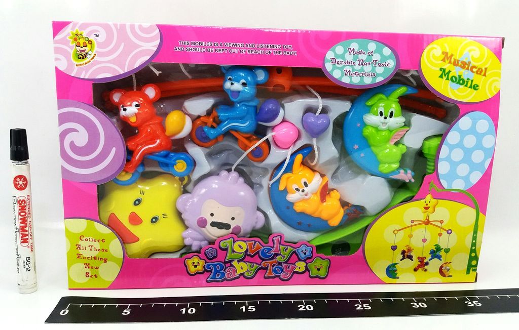 Baby Musical Gantung Merry Go Round Hewan W/U Putar Suara Lovely Baby Toys Box Window @48