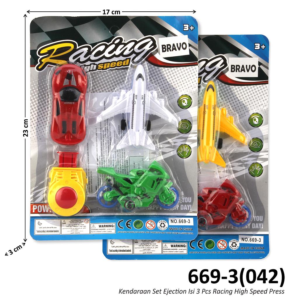 Kendaraan Ejection 3 Pcs Racing High Speed Press @360