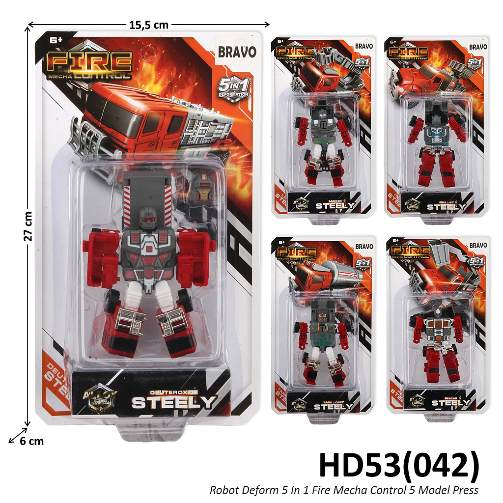 Robot Deform Kendaraan Damkar 5 In 1 Fire Mecha Control 1509 5 Model Press @120