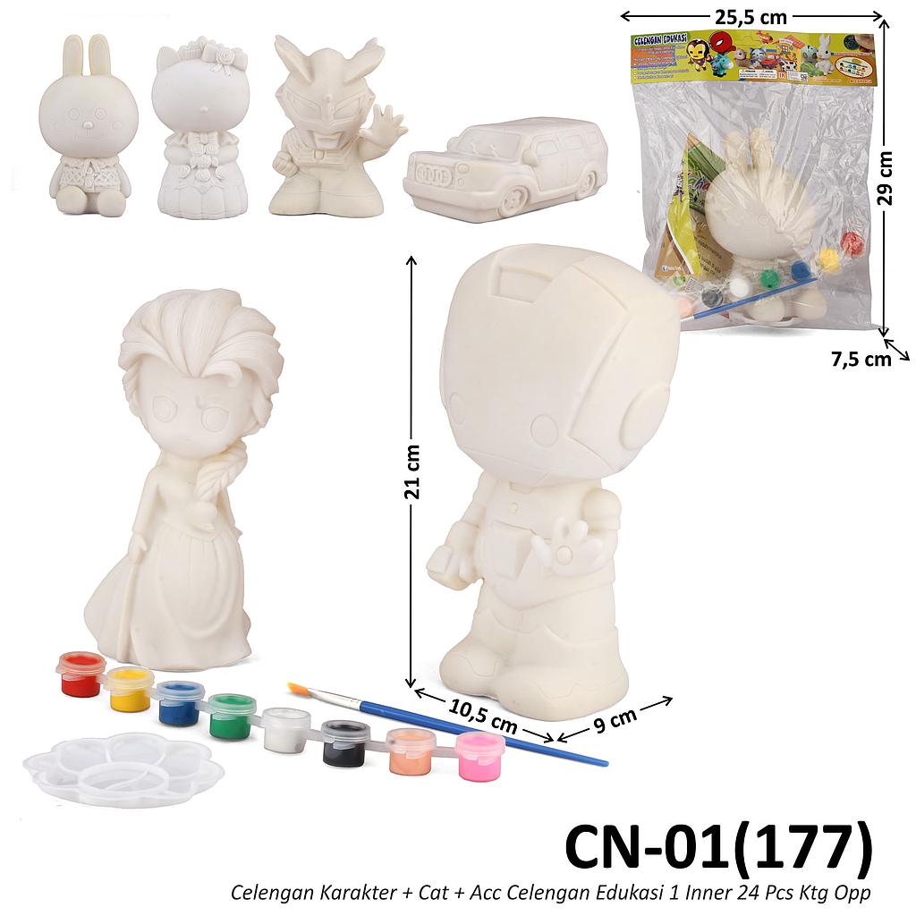 Celengan Cat Karakter + Alat Mewarnai Celengan Edukasi 1 Inner 24 Pcs Ktg Opp @96