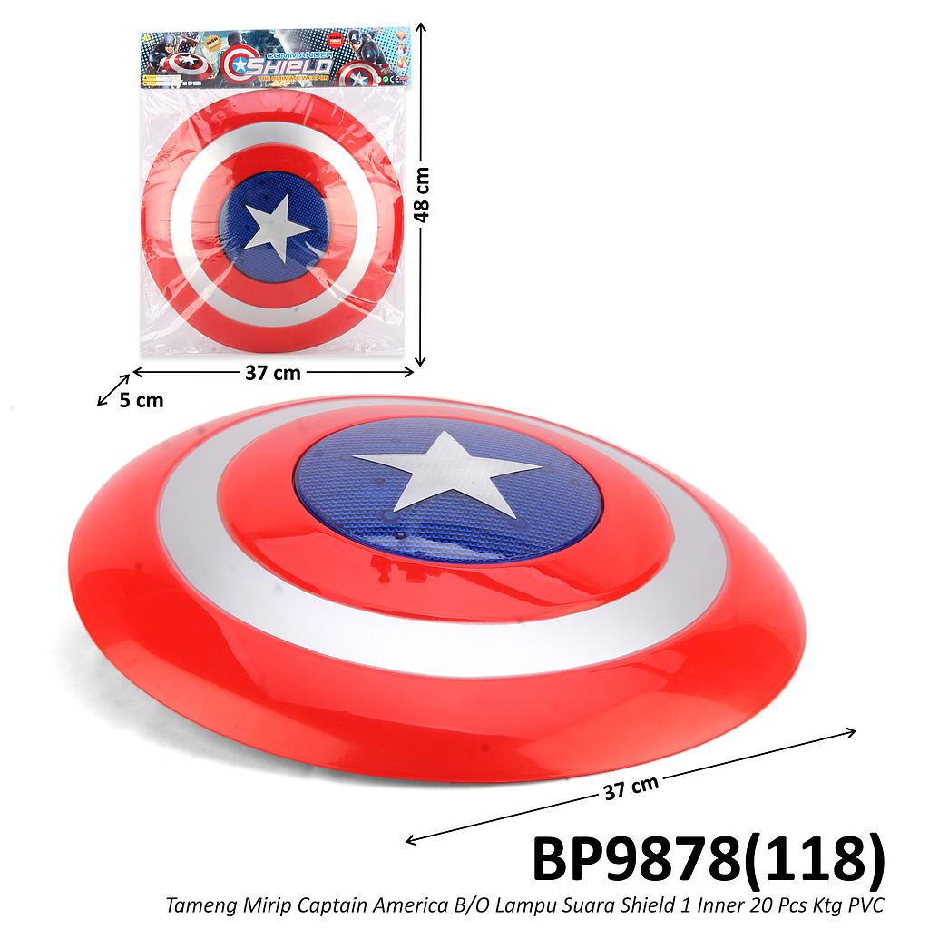 Tameng Captain America 37 cm B/O Suara Lampu Shield 1 Inner 20 Pcs Ktg PVC @40