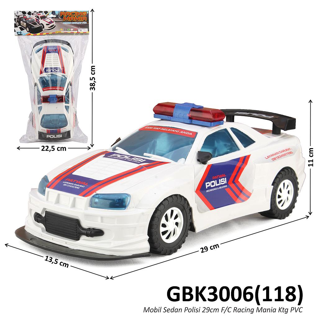 Mobil Polisi 29 cm F/C Racing Mania BP6072 Ktg PVC @54