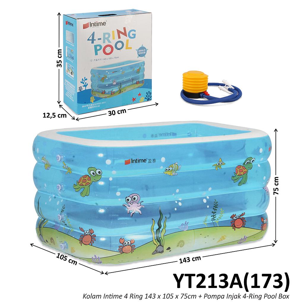 Kolam Intime 4 Ring 143 x 105 x 75cm + Pompa Injak 4-Ring Pool Box @10