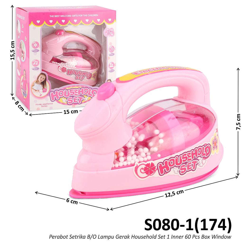 Perabot Setrika B/O Gerak Lampu Household Set 1 Inner 60 Pcs Box Window @120