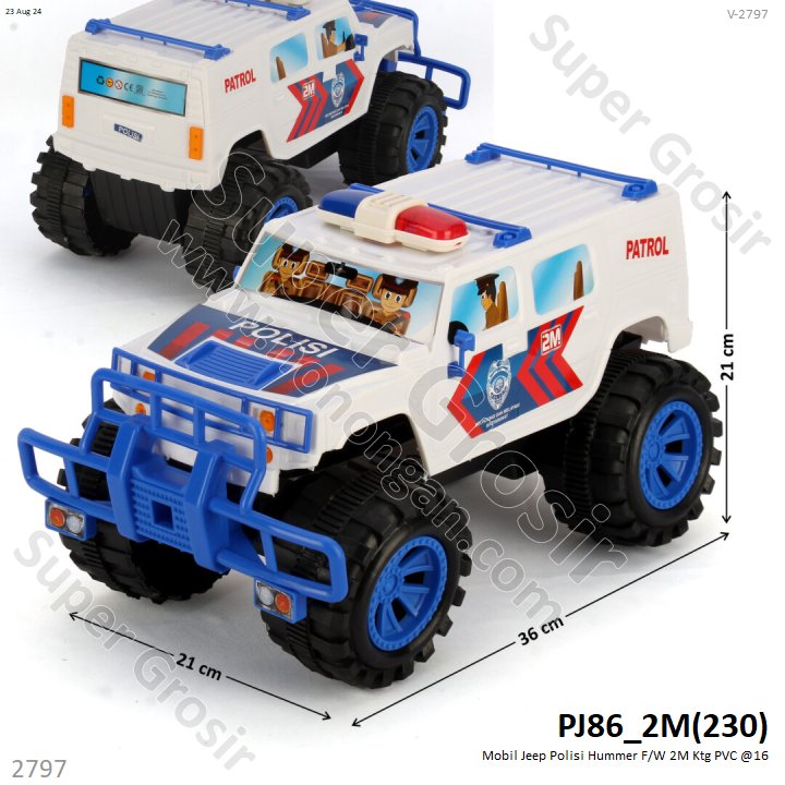 Mobil Jeep Polisi Hummer Big Foot F/W 2M Ktg PVC @16