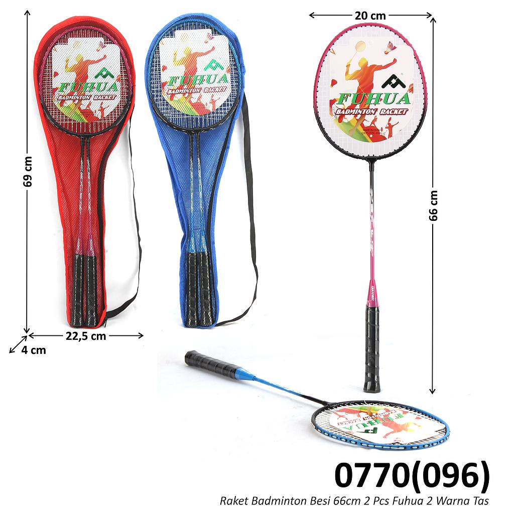 Raket Badminton Besi 2 Pcs 66 cm Fuhua Tas @50