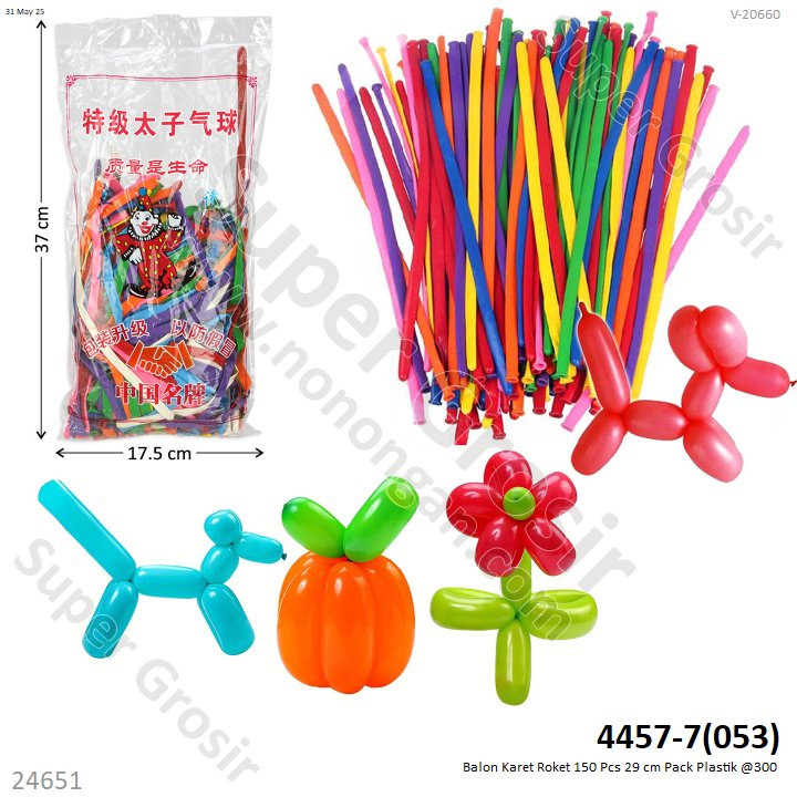 Balon Karet Roket 150 Pcs 29 cm Pack Plastik @300