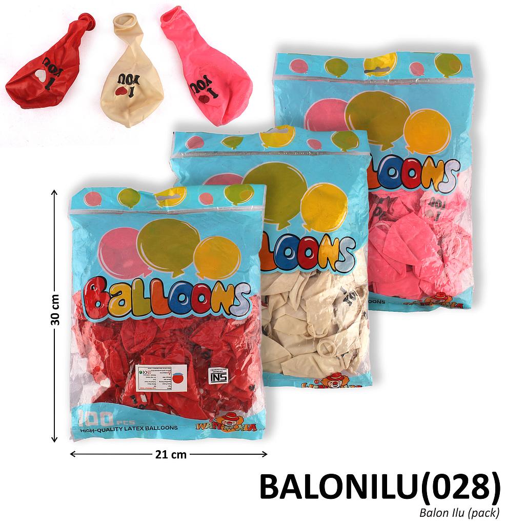 Balon Karet I Love U Tebal 100 Pcs Balloons Ktg PVC @120