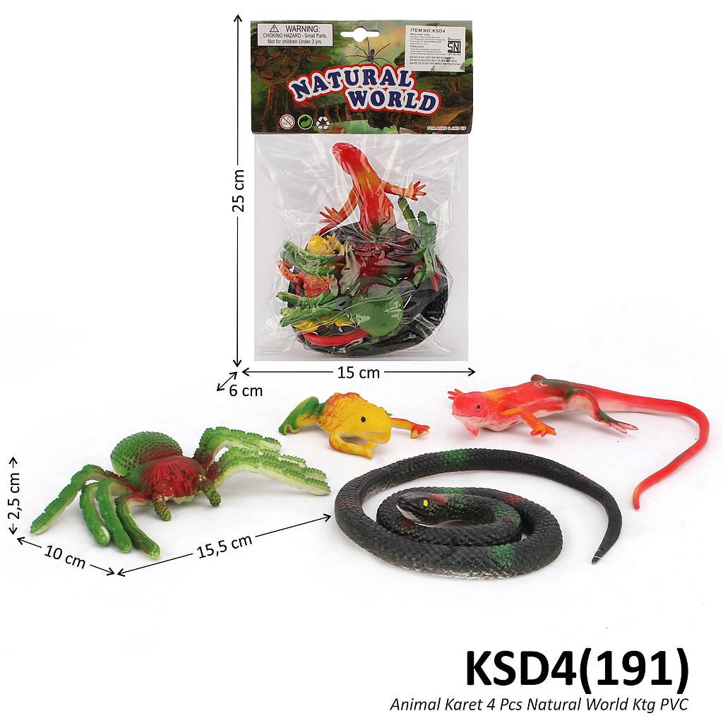 Hewan Karet Set 4 Pcs Natural World Ktg PVC @100