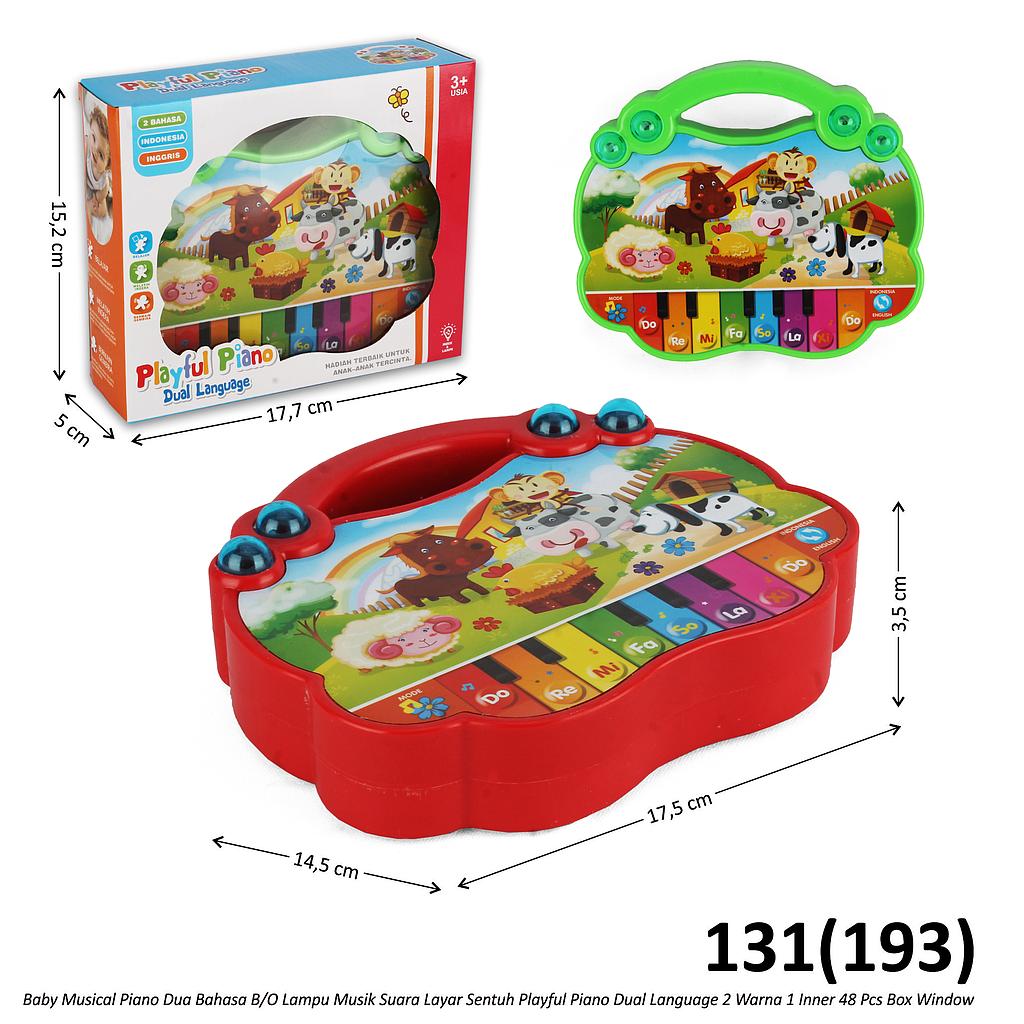 Piano Hewan B/O Musik Suara Lampu Layar Sentuh Dua Bahasa Playful Piano 1 Inner 48 Pcs Box Window @96