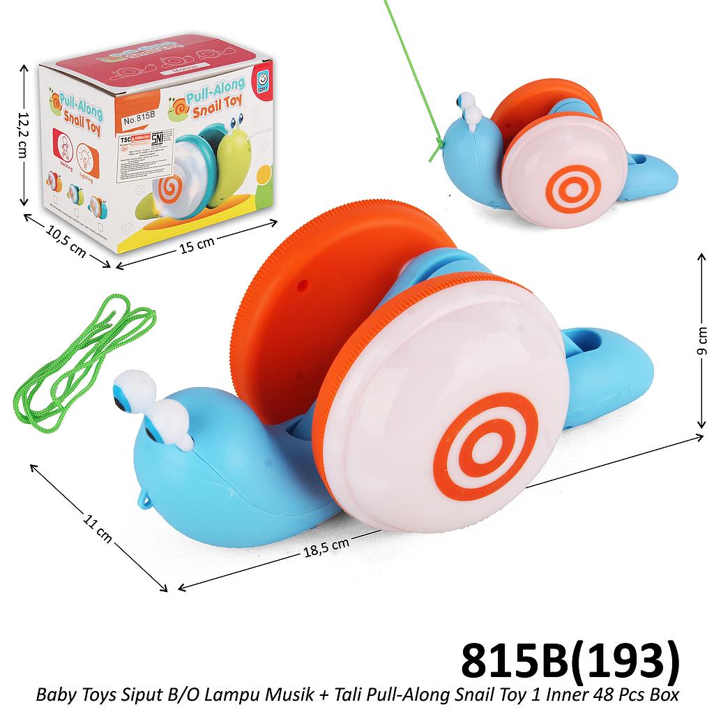 Hewan Siput Tarik + Tali B/O Musik Lampu Pull-Along Snail Toy 1 Inner 48 Pcs Box @96