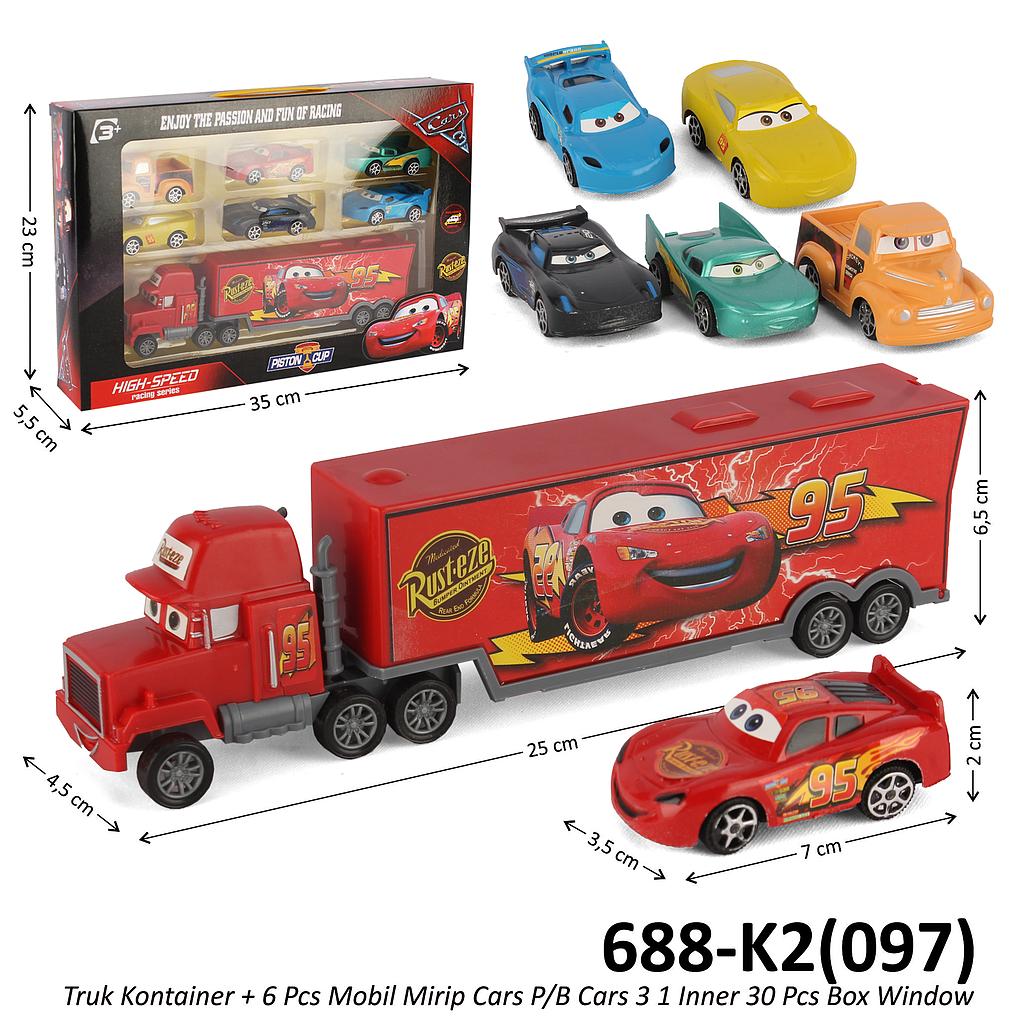 Mobil Skala Hot Wheels The Cars Mobil 6 Pcs P/B + Truk Kontainer Mack The Truck F/W Cars 3 1 Inner 48 Pcs Box Window @96