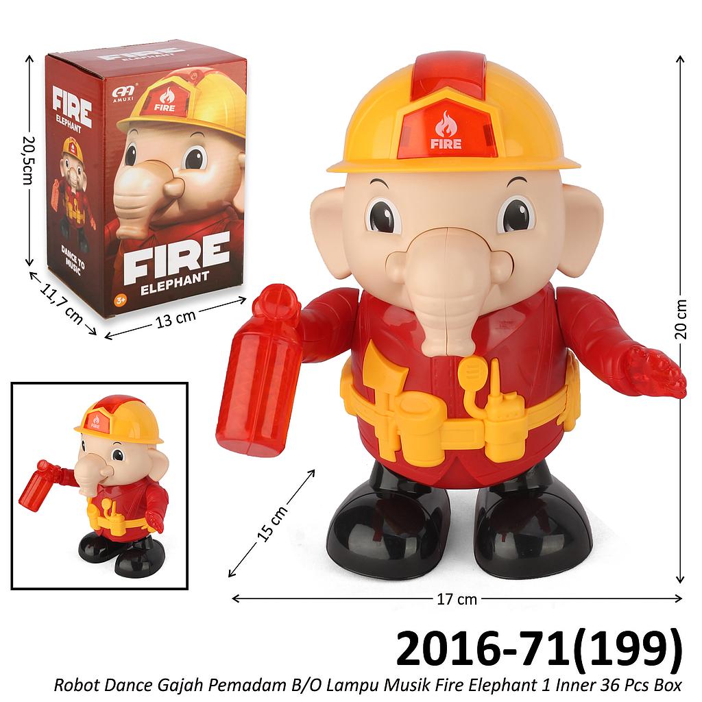Robot Dance Gajah Damkar B/O Musik Lampu Fire Elephant 1 Inner 36 Pcs Box @72