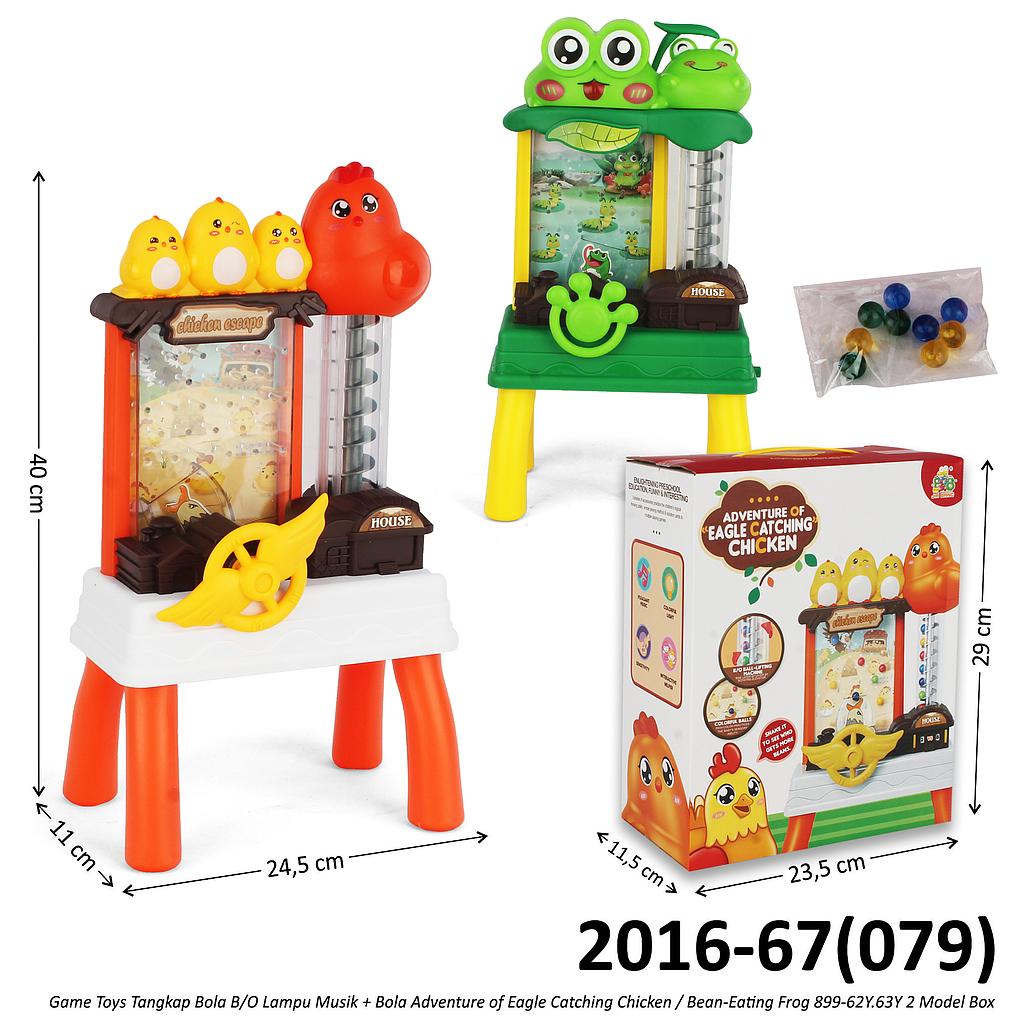 Game Toys Tangkap Bola B/O Lampu Musik + Bola Adventure of Eagle Catching Chicken / Bean-Eating Frog 899-62Y.63Y 2 Model Box @36