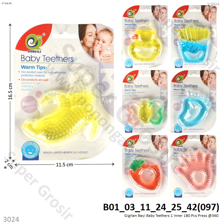 Gigitan Bayi Baby Teethers 1 Inner 180 Pcs Press @360