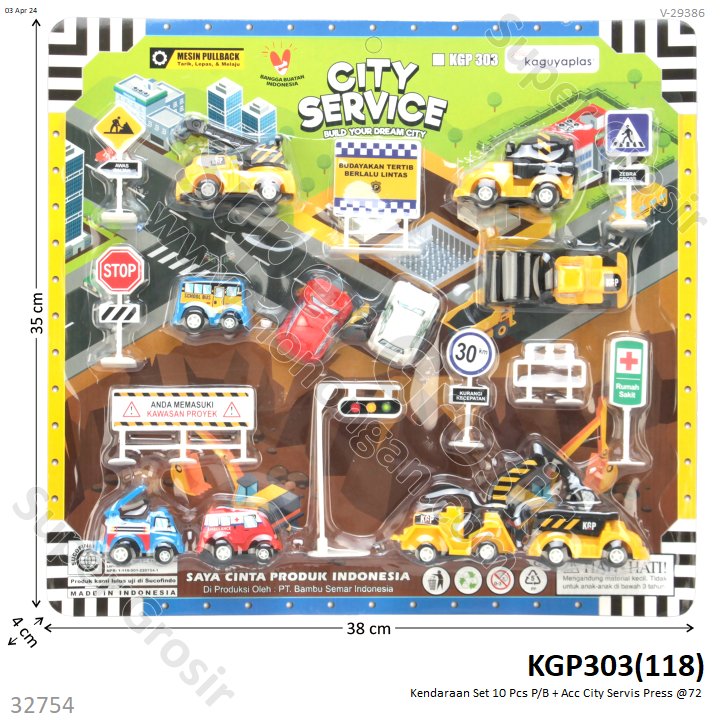 Kendaraan Set 10 Pcs P/B + Acc City Servis Press @72