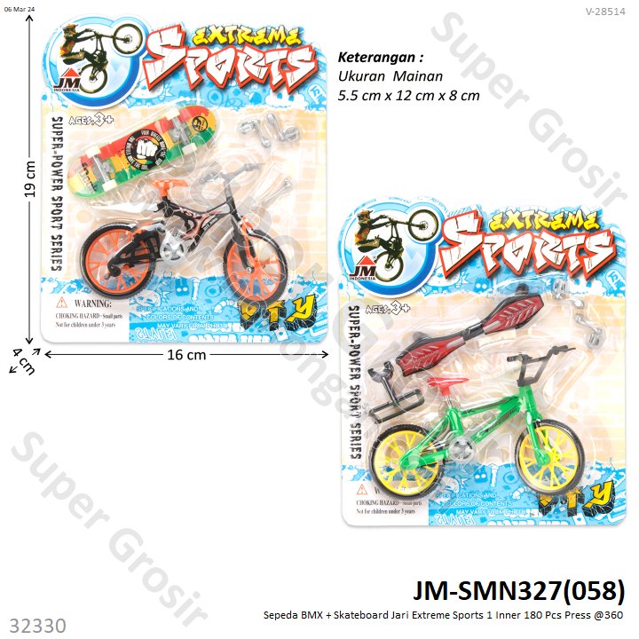 Sepeda Gunung + Skateboard Jari Extreme Sports 1 Inner 180 Pcs Press @360
