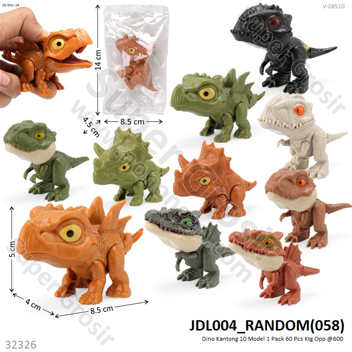 Dinosaurus Gigit Snap Squad 10 Model 1 Pack 10 Pcs Ktg Opp @600