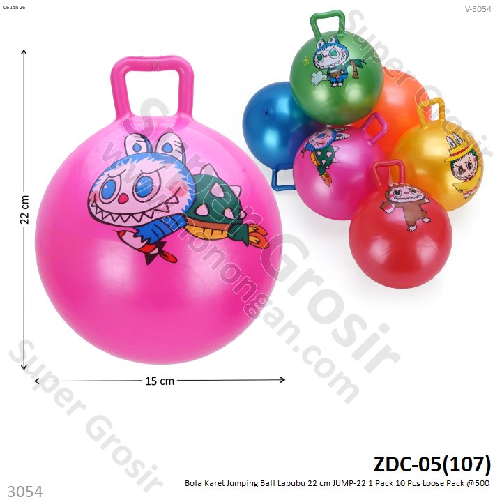 Bola Karet Jumping Ball Labubu 22 cm JUMP-22 1 Pack 10 Pcs Loose Pack @500