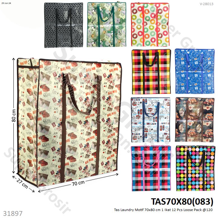 Tas Laundry Motif 70x80 cm 1 Ikat 12 Pcs Loose Pack @120