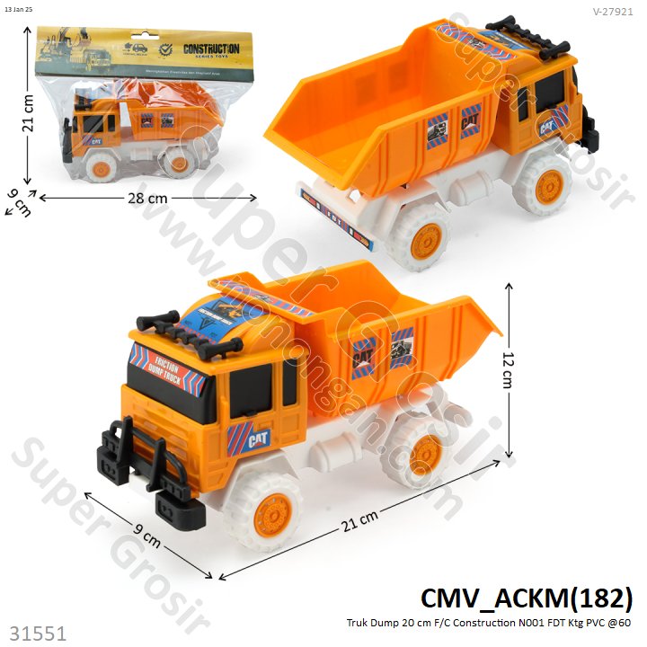Truk Dump 20 cm F/C Construction N001 FDT Ktg PVC @60