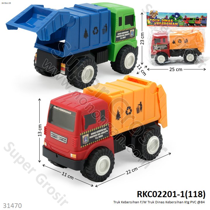 Truk Sampah 22 cm F/W Dinas Kebersihan Ktg PVC @84