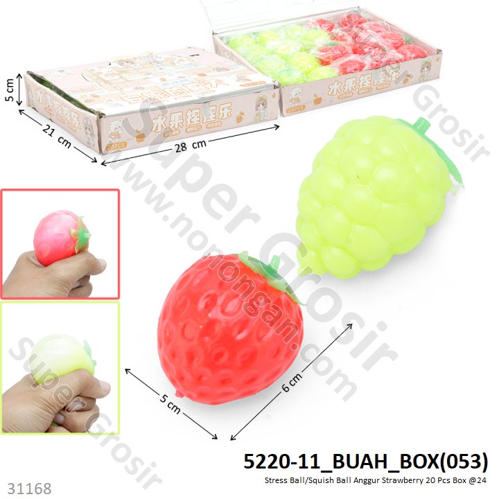 Squishy Buah Anggur Strawberry 20 Pcs Box @24