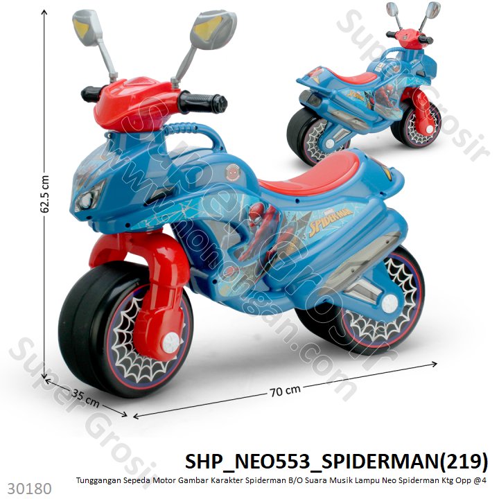 Tunggangan Sepeda Motor Spiderman B/O Suara Musik Lampu Neo Ktg Opp @4