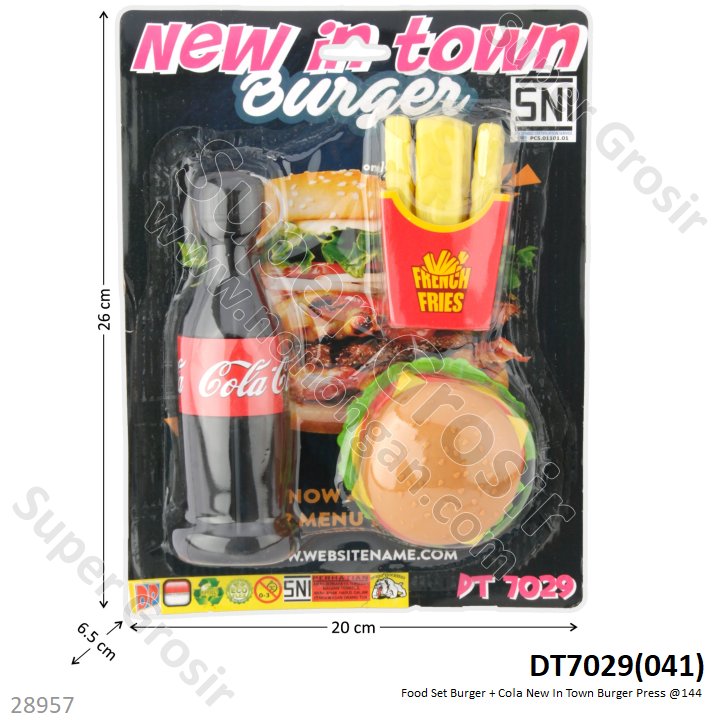 Food Set Burger Kentang dan Cola New In Town Burger Press @144