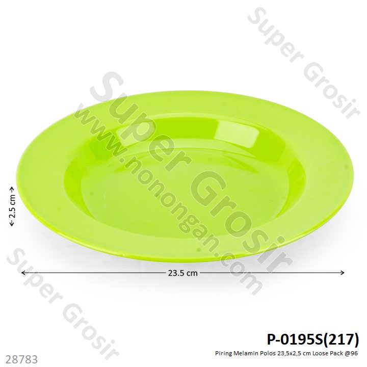 Piring Melamin Polos 23,5x2,5 cm Loose Pack @96