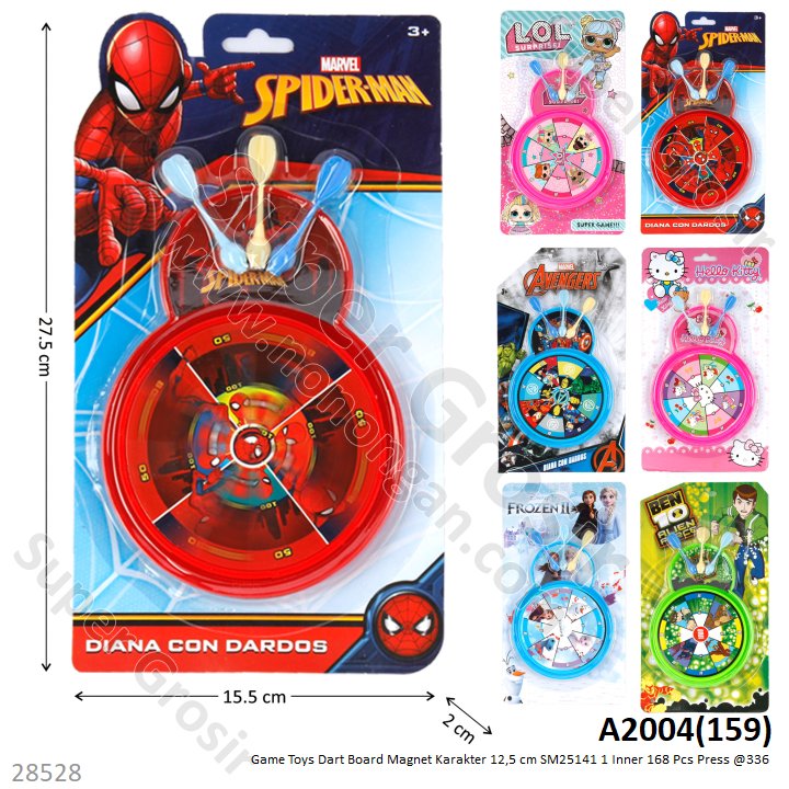 Game Toys Dart Board Magnet Karakter 12,5 cm SM25141 1 Inner 168 Pcs Press @336