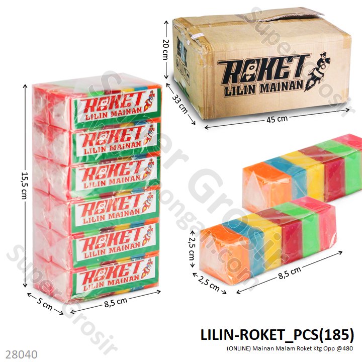 Mainan Malam Roket Mix Warna 1 Pack 12 Pcs Ktg Opp @480